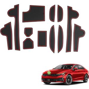 2025 K5 GT-Line Door Slot Mats,for 2025 Kia K5 DL3 Accessories Anti-Slip Interior Rubber Mats Center Console Liner Compatible with 2025 Kia K5 GT/GT-Line/EX/LXS(12PCS/Sets)