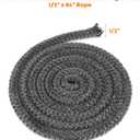 Stanbroil Wood Stove Gasket, 1/2" x 84" Graphite Impregnated Fiberglass Rope Seal, Gasket Rope Replacement Kits for Wood Stove Door