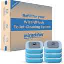 WizardFlush Toilet Brush Head Refill - Disposable Toilet Scrubber Refills - Removes Rust & Hard Water Stains - Toilet Bowl-Cleaner for Bathroom - 30 Disposable Brush Heads