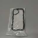 Compatible for iPhone 16 Case Cute Girly Clear Curly Wave Frame Shape for iPhone 16 Phone Case Wavy Shockproof Protective Phone Cover for Women Girls Phone Cases Clear Design, Black