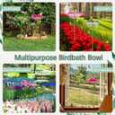 2 Pack Bird Baths for Outdoors, Colorful Metal Bird Bath for Outside, Hummingbird Bath with Five Stakes, Garden Flower Small Birdbath for Garden Decor, 31.3" H x 10.63" Dia (Red,Green)