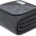 PetAmi Waterproof Dog Blanket for Small Medium Pets Dogs Cats, Pet Couch Cover Protector for Furniture, Reversible Washable Soft Fleece Cat Blanket for Bed Couch Sofa, 29x40 (Gray/Light Gray)