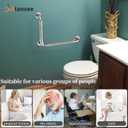 L-Shaped Angled Grab Bar 12x16 Inch Brushed Nickel Anti-slip Knurled Shower Handle Wall Mount, Stainless Steel Shower Bar for Seniors Injured Balance Support, Handicap Grab Bars for Bathtubs & Showers