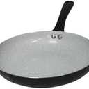 IMUSA 12" Premier Ceramic Nonstick Fry Pan with Cool Touch Handle, Matte Black