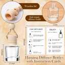 Boao 25 Sets Hanging Car Air Freshener Diffuser Bottles Empty Bulk with Car Diffuser Instruction Cards Organza Bags Glass Refillable Essential Oil Fragrance Aromatherapy Pendant (Cylindrical)