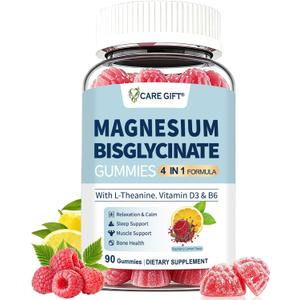 Magnesium Bisglycinate Gummies 400mg Chelated Magnesium with Vitamin D3 B6 and L-Theanine Sleep Support Calm, Muscle Relaxation Bone Health, 90 Gummies| 45 Day Supply, Lemon Raspberry Flavor, EXP 04/16/2028