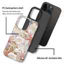 Yesad Case Compatible with iPhone 15 Pro, Cute Dual Layer Hybrid Phone Cover, Military Grade Drop Protection, Aesthetic Shockproof Phone Case for Women Girls, Glam Pearl Seashell