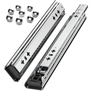 1 Pair Heavy Duty Drawer Slides Full Extension Side Mount 20 22 30 32 34 36 38 40 Inch Metal Rails Track Guide Glides Runners 260lbs (Without Lock, 26 inch)