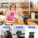 KIDEE Portable Clip on Fan, Small Desk Fan Battery Operated, 360 Rotation, Cute Design, 3 Speed, Mini Table Fan USB Rechargeable, Personal Cooling Baby Stroller Fan for Home Office Outdoor Travel