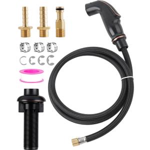 Kitchen Sink Side Sprayer with Quick Side Connector Compatible with Moen Faucet Sprayer Replacement, Kitchen Sink Faucet Sprayer Attachment with Water Hose/Holder, Oil Rubbed Bronze