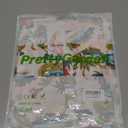 PRETTYGARDEN Womens Rompers for Summer 2025 Beach Vacation Clothes Short Sleeves Floral Jumpsuits Beach Cover Up(White+Blue leaf,Medium)