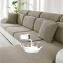 MAXIJIN Waterproof Couch Cushion Covers Stretch Sofa Seat Slipcovers Washable Sectional Outdoor Cushion Covers with Elastic Bottom for Dogs Pets Kids (1 Pc Sofa Cushion Cover, Khaki)