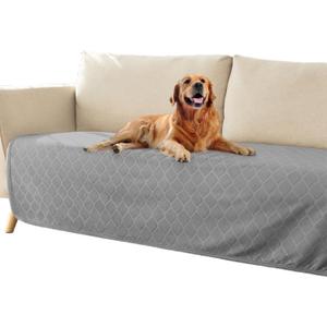 fuguitex Waterproof Dog Blanket Bed Cover Dog Crystal Velvet Moroccan Fuzzy Cozy Plush Pet Blanket Throw Blanket for Couch Sofa(30 * 70 inch, Light Grey+Grey)