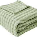 FY FIBER HOUSE Throw Blanket for Couch Soft Warm Fuzzy Blankets for Sofa All Season Use, 50x60 Inches, Sage Green
