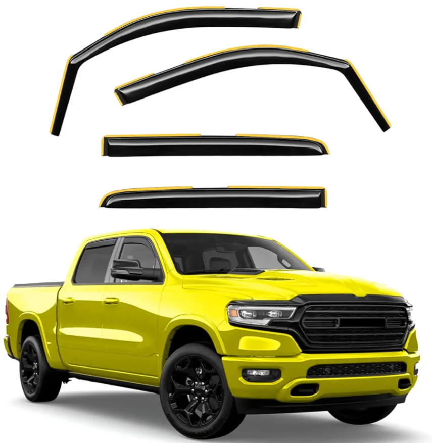 in-Channel Window Rain Guards Fit for Truck Dodge RAM 1500 (New Body Style Includes TRX) 2019-2025 Crew Cab Extra Durable Window Deflectors Vent Visors Shades Exterior Car Accessories in-Channel Window Rain Guards Fit for Truck Dodge RAM 1500 (New Body Style Includes TRX) 2019-2025 Crew Cab Extra Durable Window Deflectors Vent Visors Shades Exterior Car Accessories