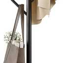Coat Rack with 8 Hooks, 3 Adjustable Heights, Modern Hall Tree, Sturdy Metal Clothes Stand with Sintered Stone Base for Entryway, Office, Bedroom, for Coats, Hats, Handbags and Scarves, Black