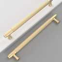 10 Pack 7"(177mm) Gold Cabinet Pulls Knurled Kitchen Cabinet Handles Drawer Pulls Cupboard Hardware for Cabinets CK0029