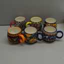 Henten Home Ceramic Coffee Mug Set of 6, 20 oz Colorful Coffee Cup with Handle, Boho Porcelian Mug for Cappuccino, Latte, Tea, Hot Chocolate, Cocoa, Microwave & Dishwasher Safe