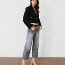 NEWBELLA Women's Chunky Heel Sandals - Open Square Toe Ankle Strap Dress Sandals with Buckle, Comfortable High Heel Slingbacks for Office, Party & Evening Wear