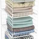 4 Tier Closet Organizers and Storage Shelves, Collapsible Stackable Storage Drawers Organizer Shelf Bins Baskets Containers for Truck Camper RV Closet Cupboard Wardrobe,Narrow, Sturdy Metal Frame