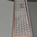 Wireless Keyboard and Mouse Combo - Full Size Slim Thin Wireless Keyboard Mouse with Numeric Keypad 2.4G Stable Connection Adjustable DPI - Rose Gold & White