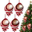 Soulchen 4 Pcs Funny Christmas Ornament for Tree 3D Christmas Pendant, Piggy in Blankets Handmade Hanging Cheeky Home Decorations Gifts for Friends Family