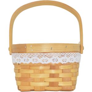 Flower Girl Basket Wooden Flower Basket Woven Flower Basket,Wedding Flower Girl Basket And Home Decorations