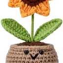 BUNYISCN Inspirational Crochet Gifts Sunflower Doll Decor Positive Gift for Sister Teacher Friends Appreciation Gift for Coworker-Thank You Gifts for Women Men Christmas, Set of 2