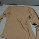 YEOREO Two Piece Sets for Women Long Sleeve Tops Lounge Set Drawstring Wide Leg Pants Ava Matching Khaki L