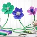 Fuyoooo 111 Pcs Giant Flowers DIY Making Kit, Include 13" x 39" Foam Paper for Crafts 14.76 ft Flexible Pipe for Giant Flowers Floral Stems Wire Floral Tape for Wedding Birthday Party Decor(Purple)