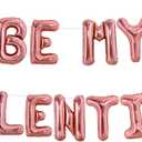 TONIFUL 16 Inch Rose Gold BE MY GALENTINE Letter with 2pcs 17Inch Heart Balloons Foil Alphabet Women Friends Banner for Valentine's Day Galentine's Day Women's Day party Ladies Girls Party Supplies