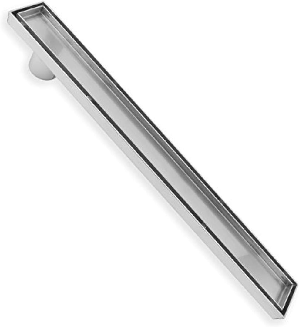 ZOIC Linear Stealth Tile Insert Floor Grate Bathroom Shower Waste Drain 304 Stainless Steel Side Outlet 31.49 Inches (800MM)
