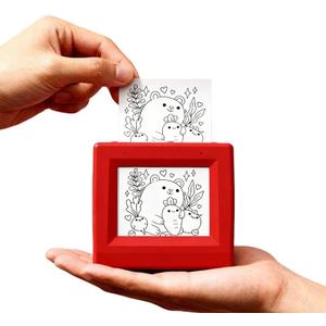 Smart AI Voice Sticker Printer Box, Magic Thermal Sticker Maker with Display, Inkless Portable Sticker Box for Home, Office, Study & DIY Projects, 5 Rolls Paper Included