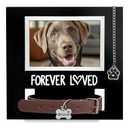 MYPAWLETS Dog/Cat Collar Memorial Frame with Paw Print Charm,Pet Loss Sympathy Gift,Pets Memorial Gift for Loss of Dog,Forever Loved Pet Keepsake Frame,Dogs Passing Away Gifts, Medium