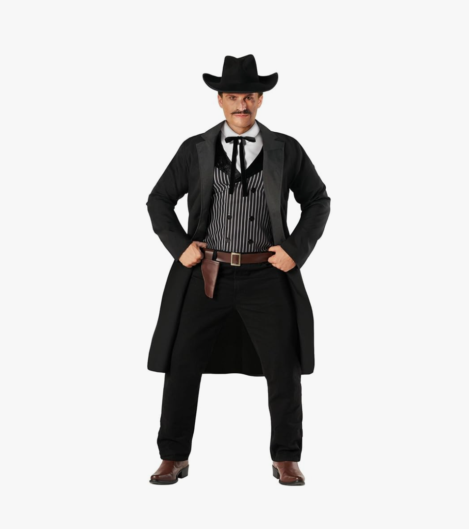 Morph Western Outfit for Men Wild West Costume Men Halloween Costumes Adult Cowboy Western Sheriff Costume (M Size)