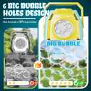 Belemar Bubble Machine with Lights, Big Bubble Toys, Up to 15,000 Bubbles, 320ml Large Tank, Battery Operated Portable Handheld Bubble Blower for Kids, Birthday Parties, Weddings, Outdoor Activities