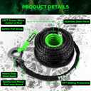 Synthetic Winch Rope with Hook, 1/2" x 85ft 32500LBS Winch Rope with Protective Sleeve, Forged Winch Hook and Safety Pull Strap for Off-Road 4x4 Vehicle, Truck(Black)