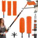 SISIUPASSIE 30FT Reach Ceiling Fan Cleaner Duster, Ceiling Fan Blade Cleaner with Extension Pole, Washable & Replaceable Microfiber Feather Duster Kits, 24FT
