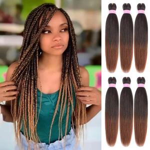Brown Braiding Hair,Pre Stretched Braiding Hair Extensions for Women | 20 Inch 6 Packs Braiding Hair Prestretched Synthetic Hot Water Setting Crochet Braids Hair Extension for Daily Use-1B/30#