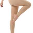 +MD 140D Light Compression Pantyhose for Women, 15-20mmHg Graduated Compression Tights, Footless Leggings for Leg Support M