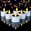 Homemory Solar Candles Outdoor Waterproof, Dusk to Dawn Outdoor Lighting, Reusable LED Tea Light Candles for Lantern Garden Camping and Home Decor, 2.3''x2'', Pack of 6