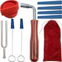 Piano Tuning Kit Professional Wrench Hammer Rubber Mutes Set Including 9 pcs Tuning Tools for Piano Tuning with Tuner