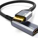 8K Display Port 1.4 to HDMI 2.1 Adapter 4K@120Hz 8K@60Hz Unidirectional DP to HDMI Converter Male DisplayPort to Female HDMI for PC Laptop Monitor TV