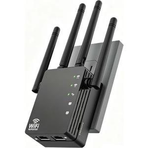 WiFi Extender 1200Mbps, Long Range WiFi Booster up to 12880 Sq Ft, 105 Devices, WiFi Extender Signal Booster for Home, Easy Setup