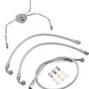 Mofun 44" Upper and Lower Hydraulic Front Brake Line Compatible with Harley Touring Street Electra Glide without/Non-ABS 1996-2007, Fit Road Glide Road King, Fit 8" Handlebar Chrome