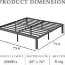 FSCHOS 14 Inch Metal Platform King Size No Box Spring Needed, Heavy Duty Bed Frame Easy Assembly, Noise Free, Black