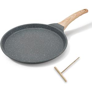 8 inch Crepe Pan, Nonstick Pan for Crepes Omelette Tortillas Crispy Pancake, Dosa Tawa Tortilla Pan, Griddle Pancake Pan for Roti Indian - Black