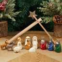 Juegoal Christmas Nativity Sets, Set of 11 Mini Nativity Scene Resin Figurines, Xmas Holy Family Cute Table Ornaments, Religious Holiday Collection Gifts, Baby Jesus Nativity Mantle Shelf Decor