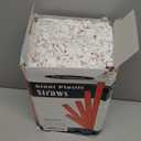 Party Essentials Pack of 300 Disposable Individually Wrapped 10.25 Inches Long Giant Plastic Drinking Straws, Red