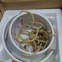 Mkono Ceramic Hanging Planter of Shallow 8 Inch and Deep 6 Inch for Indoor Outdoor Plants, Set of 2 Modern Plant Pot Geometric Porcelain Hanging Basket with Polyester Rope Hanger